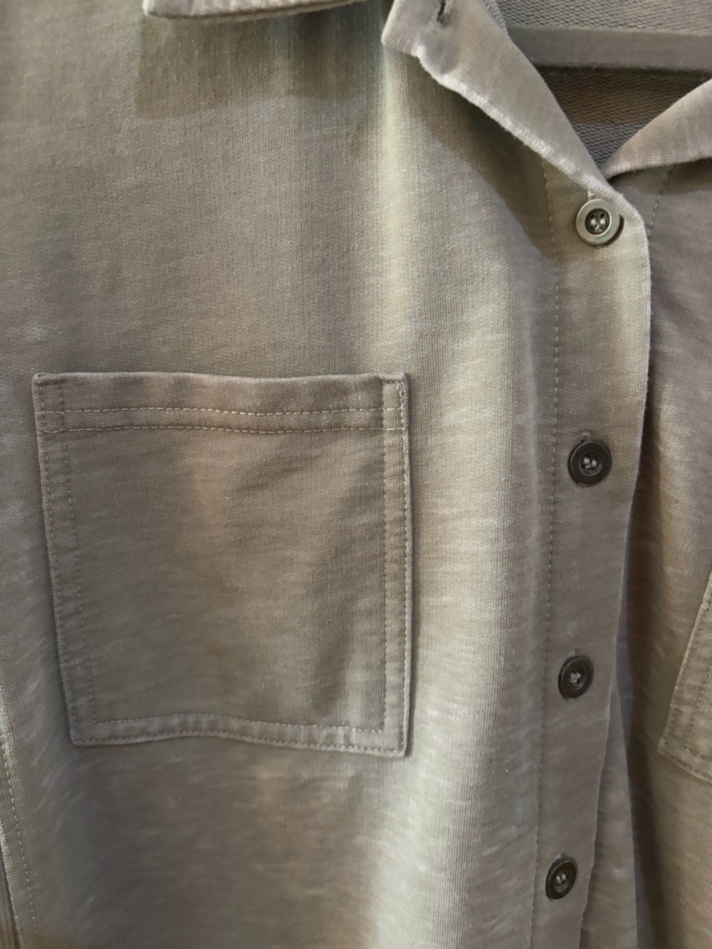 Jane + Delancey Olive Green Button Down Top Size L | Casual Lightweight Cotton - Picture 2 of 7